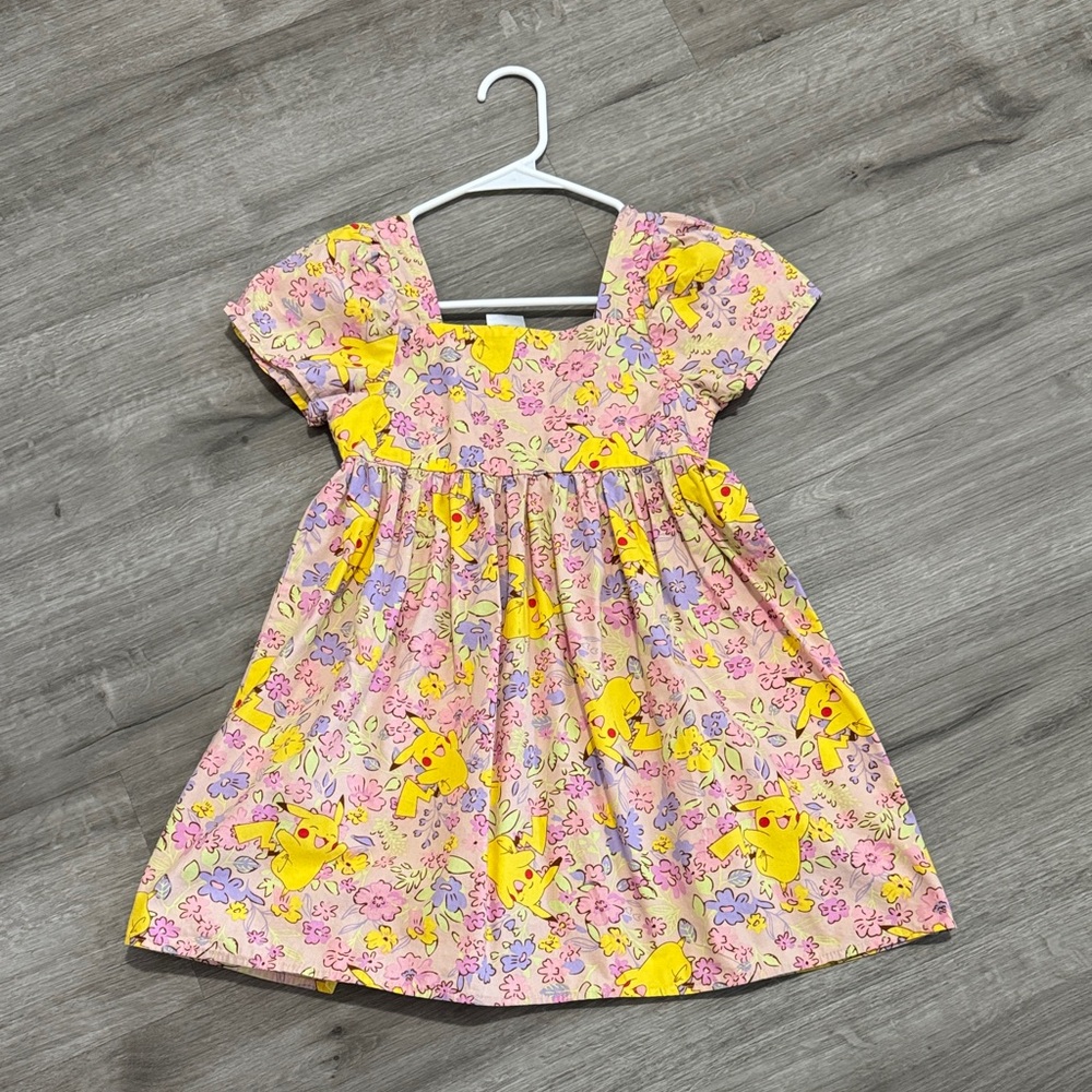 Target Pink & Yellow Pikachu Floral Short Sleeve Dress
